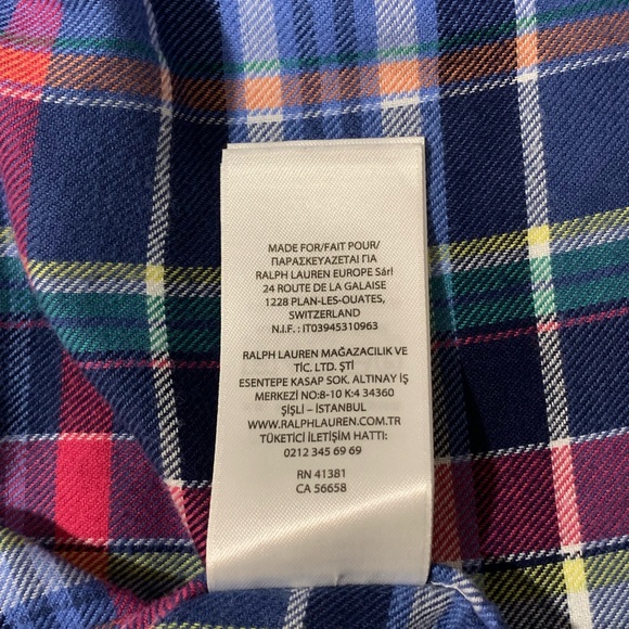Polo Ralph Lauren Shirt Mens Extra Large Multicolor Slim Fit Performance Flannel - Picture 11 of 12